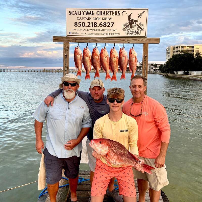 Red snapper gulf fishing charter. 4 man limit of snappers