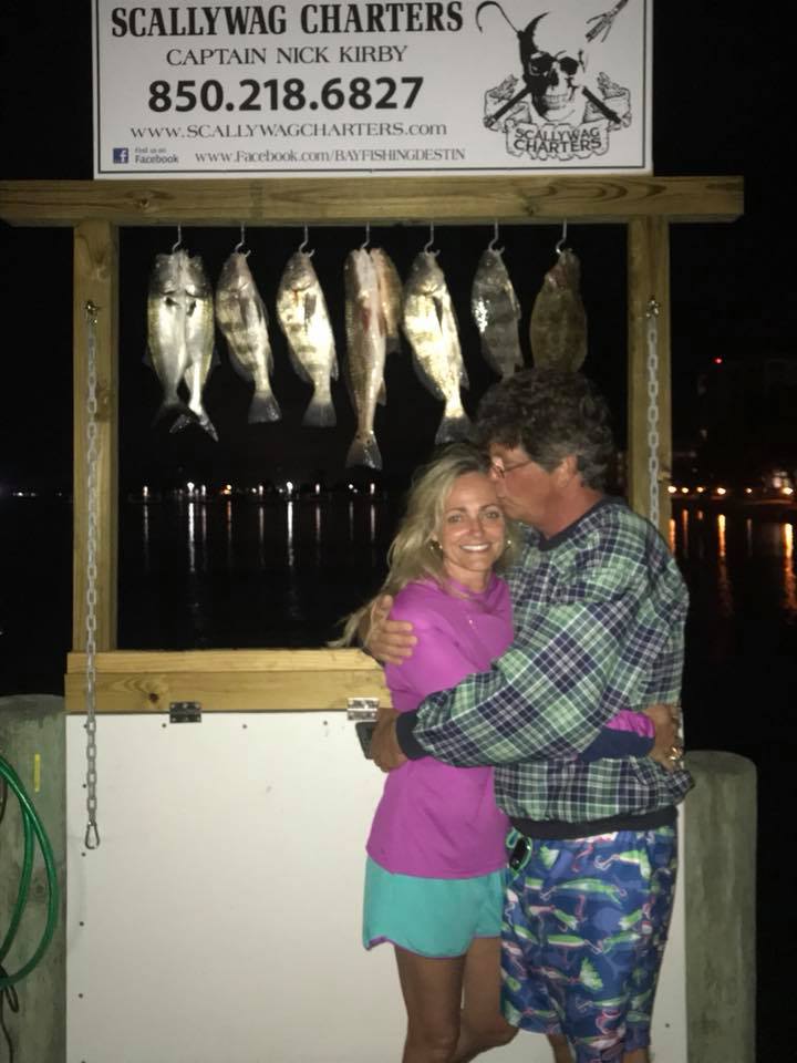 Date night done right. Destin, FL. Sheepshead and red fish afternoon fishing trip