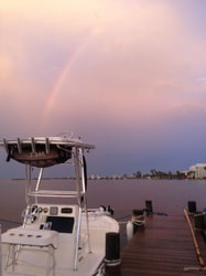 Rainbow at the fishing dock in Okaloosa Island Florida