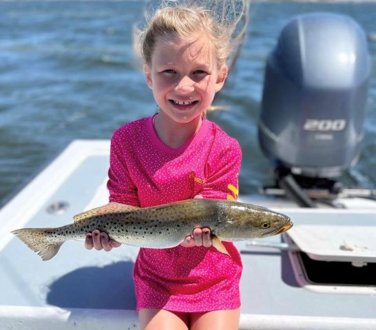 Speckled trout kids fishing charter